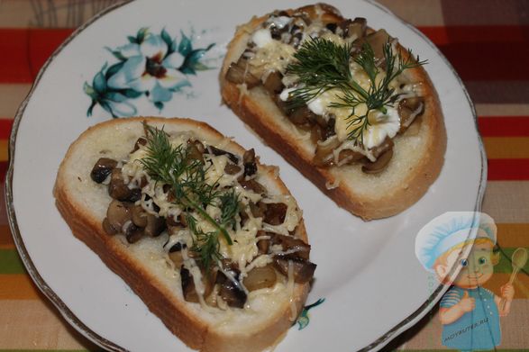 Бутерброды с грибами