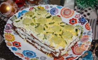 Закусочный торт из вафельных коржей рецепт с фото